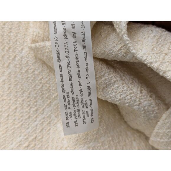 NWT Zara Tweed Cropped Blazer Size XL Gold Button Preppy Office Cream - Picture 13 of 13